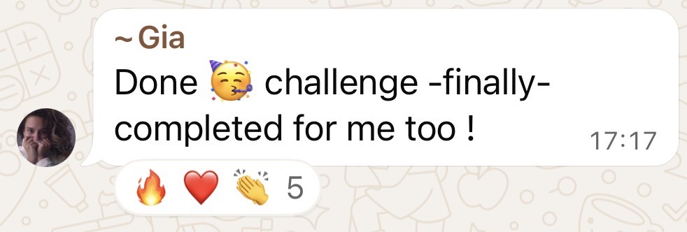 Gia: Challenge finally completed